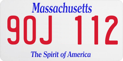 MA license plate 9OJ112