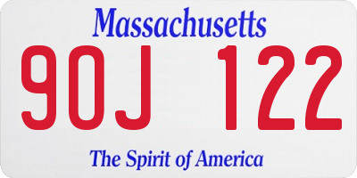 MA license plate 9OJ122