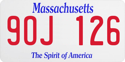 MA license plate 9OJ126