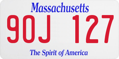 MA license plate 9OJ127