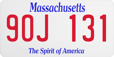 MA license plate 9OJ131