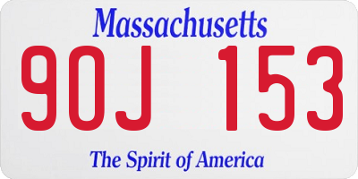 MA license plate 9OJ153
