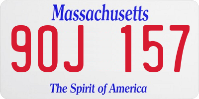MA license plate 9OJ157