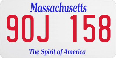 MA license plate 9OJ158