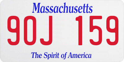 MA license plate 9OJ159