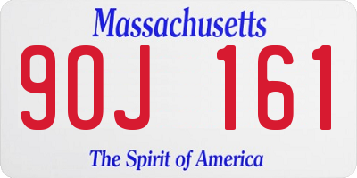 MA license plate 9OJ161