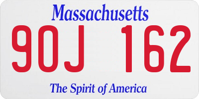 MA license plate 9OJ162