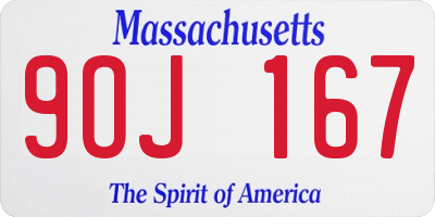 MA license plate 9OJ167