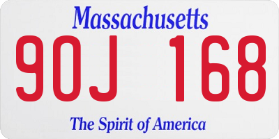 MA license plate 9OJ168