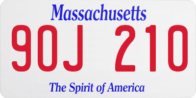 MA license plate 9OJ210