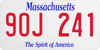 MA license plate 9OJ241