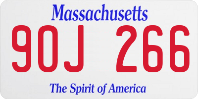 MA license plate 9OJ266