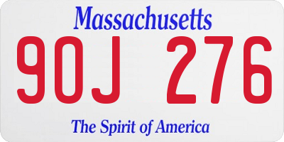MA license plate 9OJ276