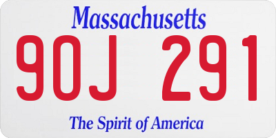 MA license plate 9OJ291