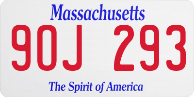 MA license plate 9OJ293