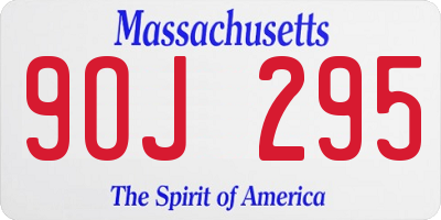 MA license plate 9OJ295