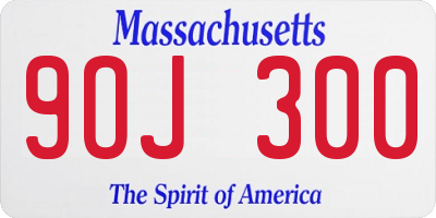 MA license plate 9OJ300