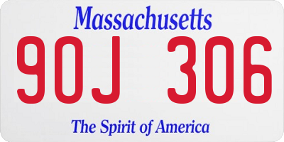 MA license plate 9OJ306