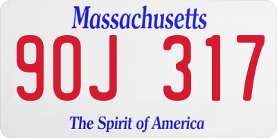 MA license plate 9OJ317