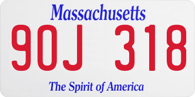 MA license plate 9OJ318