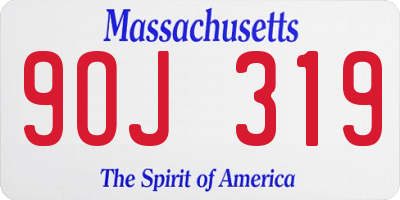 MA license plate 9OJ319