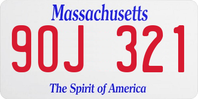 MA license plate 9OJ321