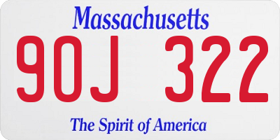 MA license plate 9OJ322