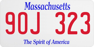 MA license plate 9OJ323