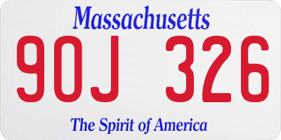 MA license plate 9OJ326