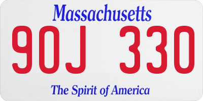 MA license plate 9OJ330