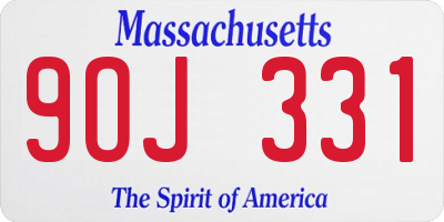 MA license plate 9OJ331