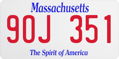 MA license plate 9OJ351