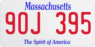 MA license plate 9OJ395