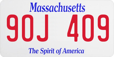MA license plate 9OJ409