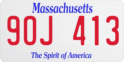 MA license plate 9OJ413