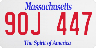 MA license plate 9OJ447