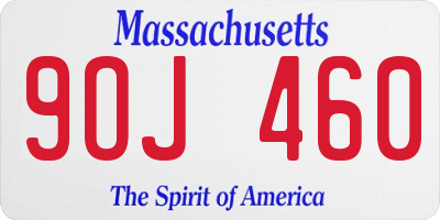 MA license plate 9OJ460