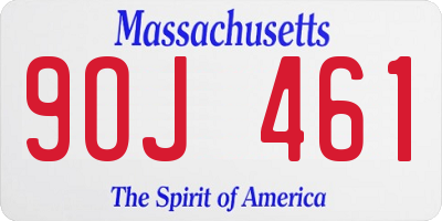 MA license plate 9OJ461