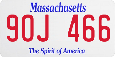 MA license plate 9OJ466