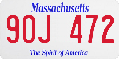 MA license plate 9OJ472