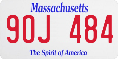 MA license plate 9OJ484