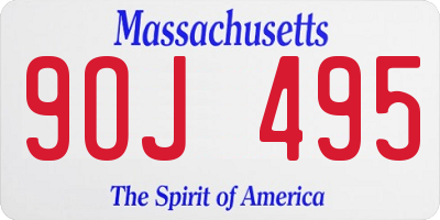 MA license plate 9OJ495