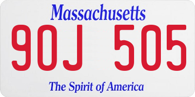 MA license plate 9OJ505