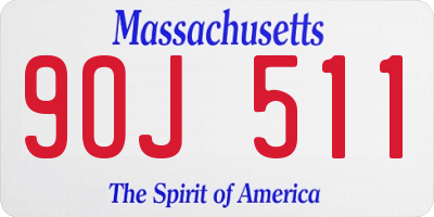 MA license plate 9OJ511