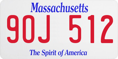MA license plate 9OJ512
