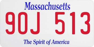 MA license plate 9OJ513