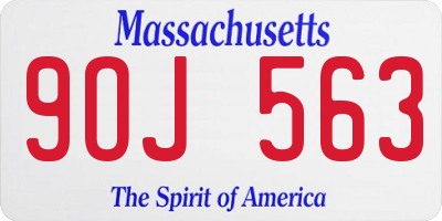 MA license plate 9OJ563