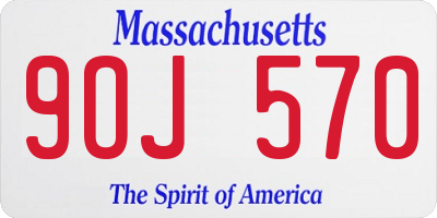 MA license plate 9OJ570