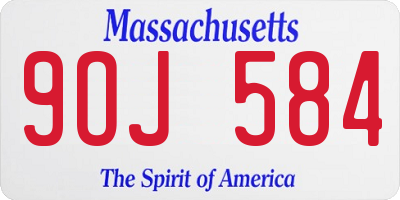 MA license plate 9OJ584