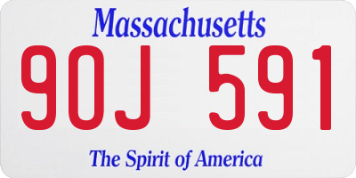 MA license plate 9OJ591